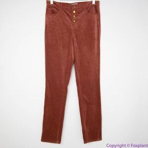 NEW Ann Taylor Loft rusty brown corduroy button‎ front closure pants, size 10